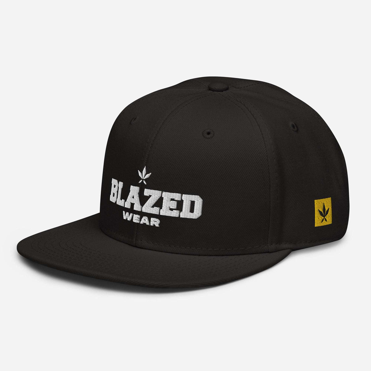 Blazed Leaf Snapback Hat - Black/Gold - Blazed Wear