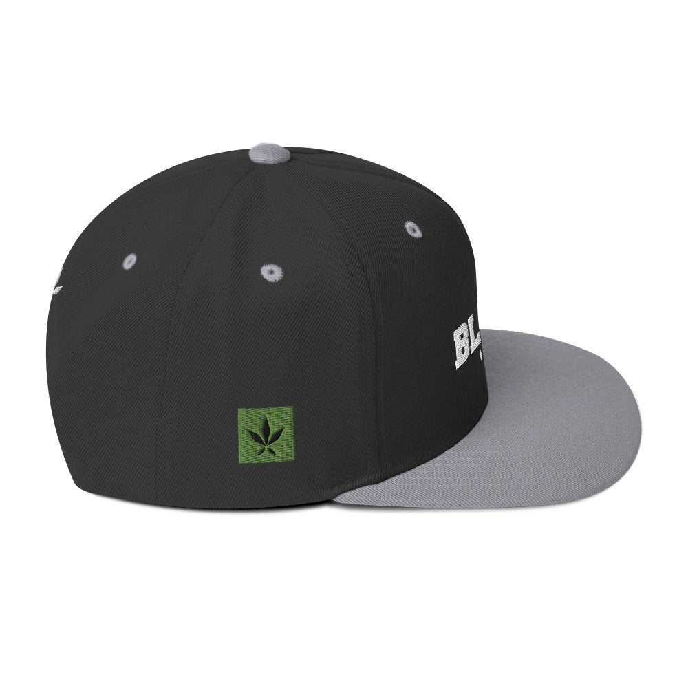 Blazed Leaf Snapback Hat - Black/Grey/Green - Blazed Wear