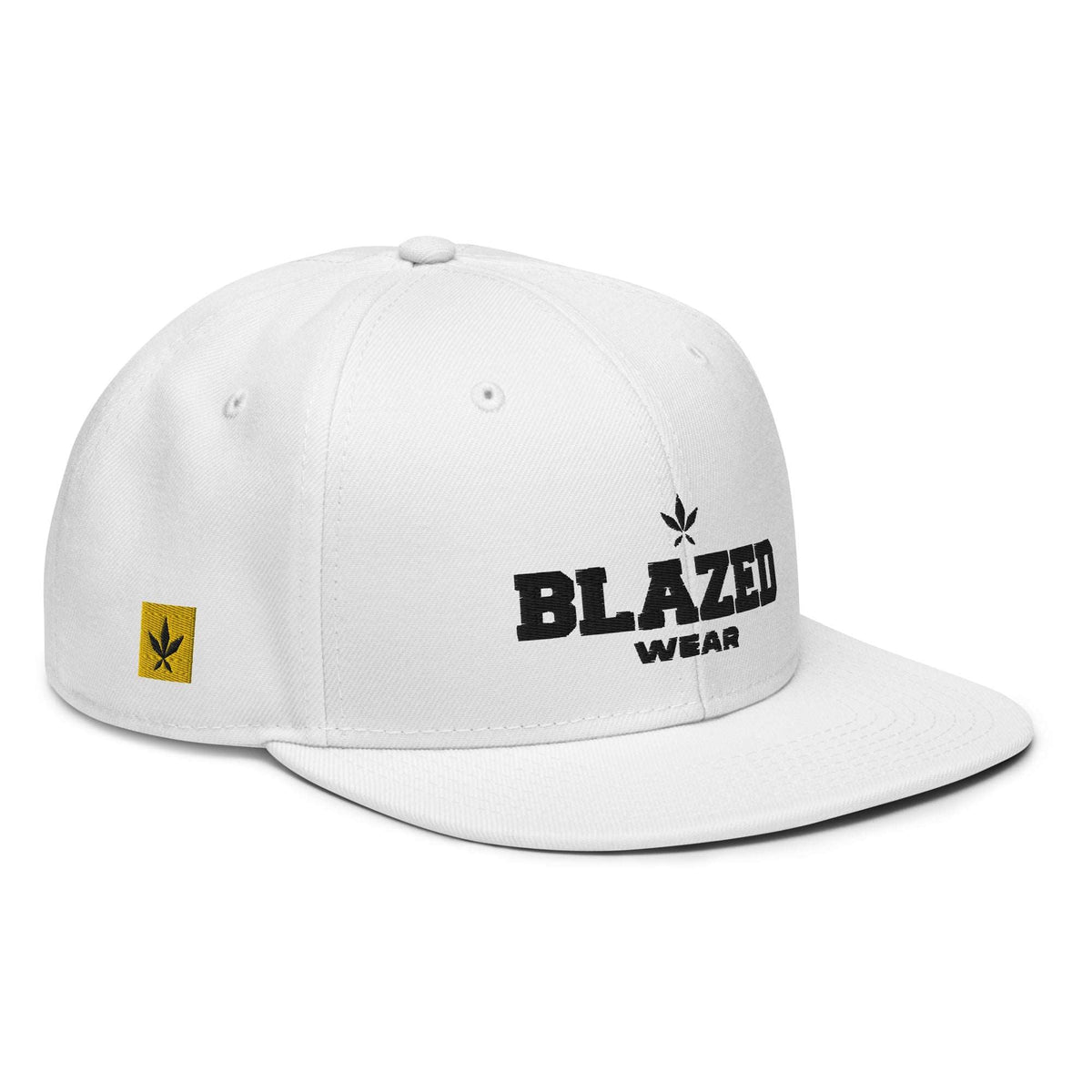 Blazed Leaf Snapback Hat - White/Gold - Blazed Wear