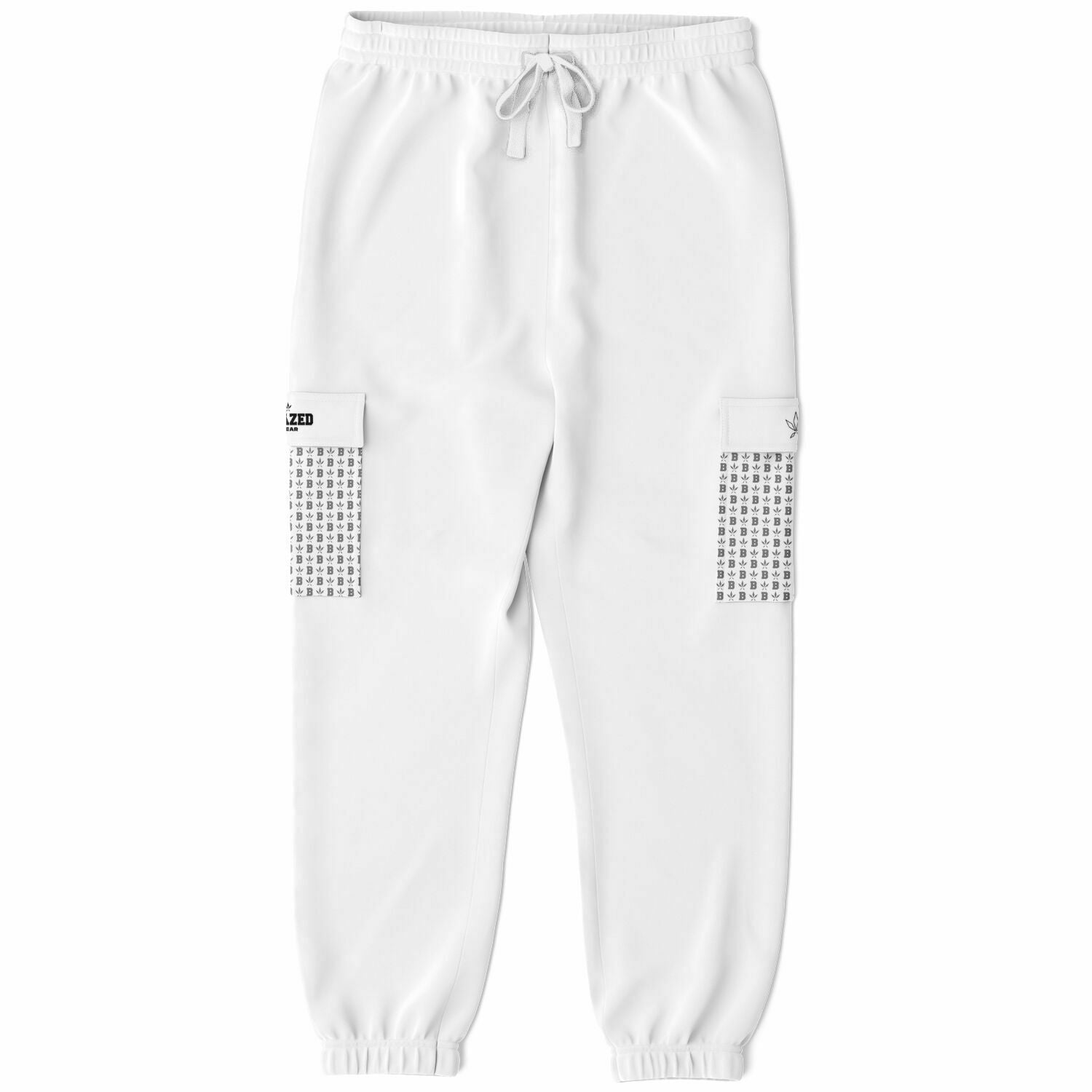 Blazed Wear B & Leaf Cargo Sweatpants - White - Blazed Wear