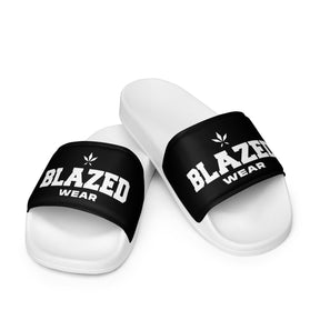 Blazed Wear Classic Logo Slides - Black on White - Blazed Wear