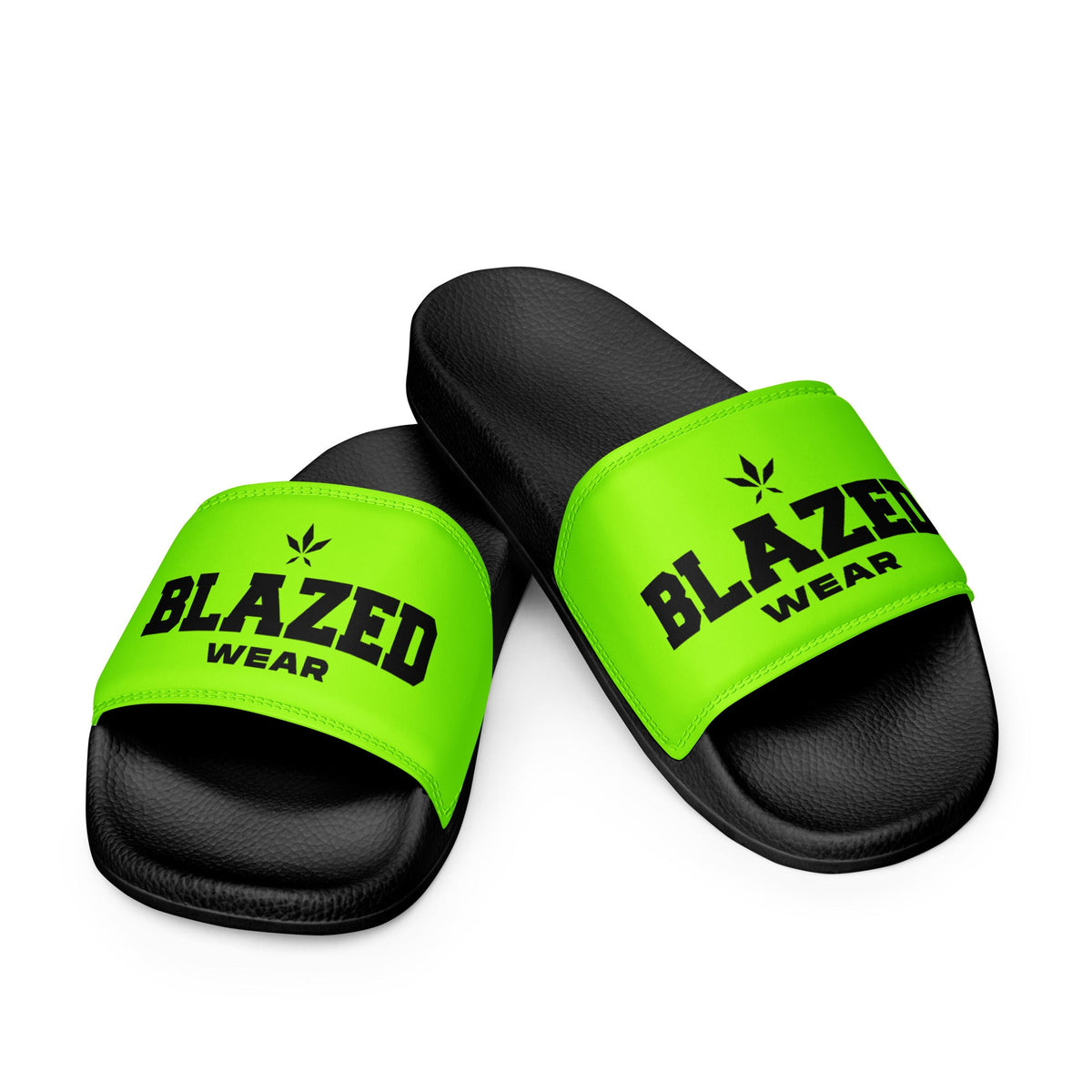 Blazed Wear Classic Logo Slides - Neon on Black - Blazed Wear