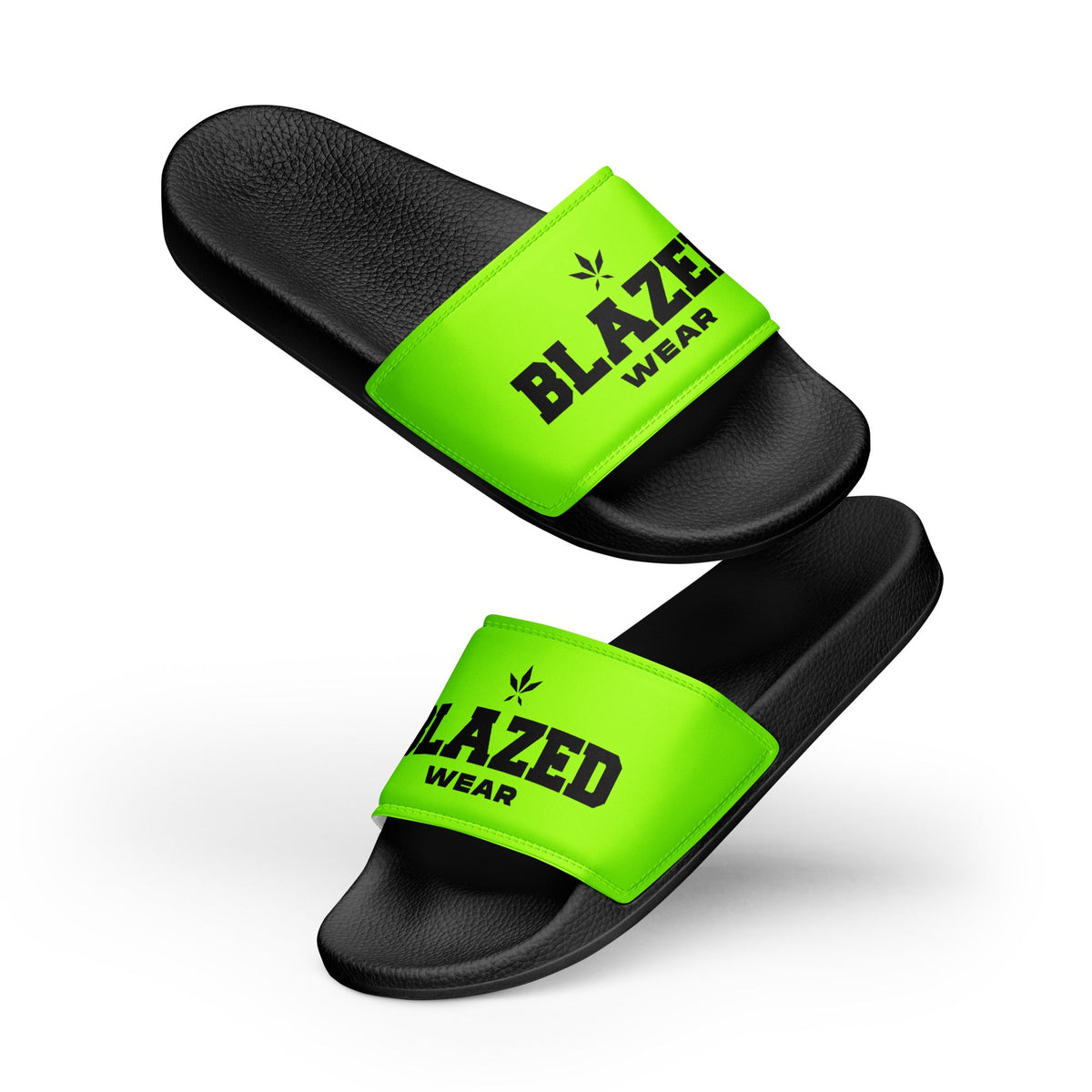 Blazed Wear Classic Logo Slides - Neon on Black - Blazed Wear