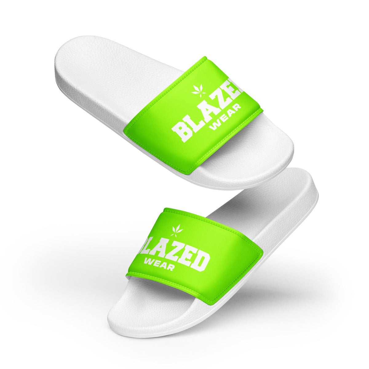 Blazed Wear Classic Logo Slides - Neon on White - Blazed Wear
