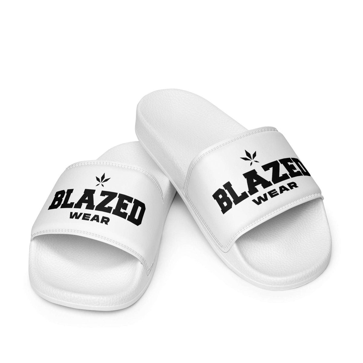 Blazed Wear Classic Logo Slides - White on White - Blazed Wear