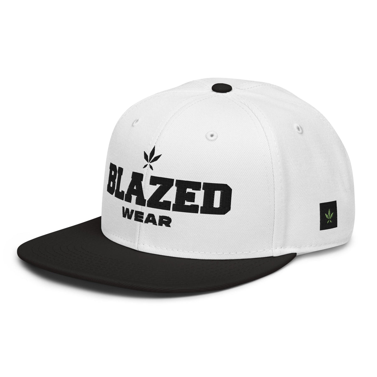 Blazed Wear Classic Snapback Cap - White/Black - Blazed Wear