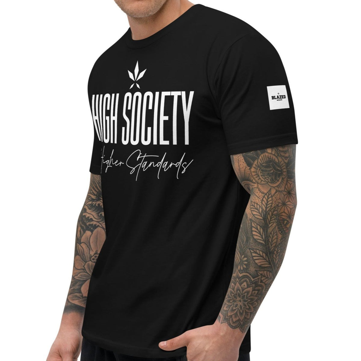 High Society Short - Sleeve T-Shirt - Black - Blazed Wear