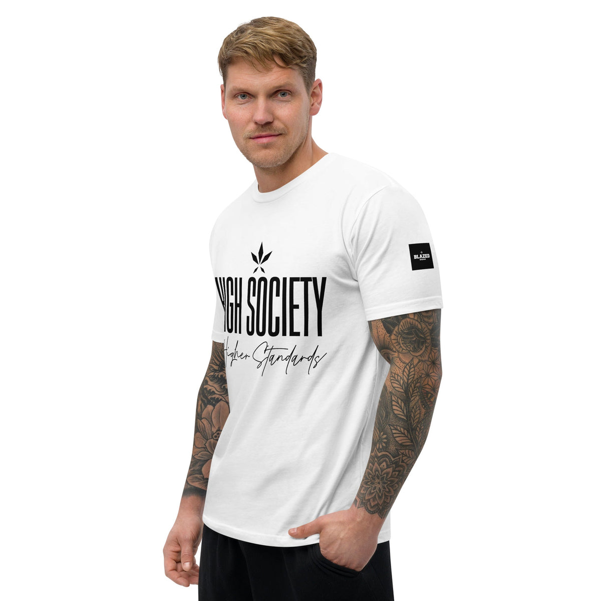 High Society Short Sleeve T-shirt - White - Blazed Wear