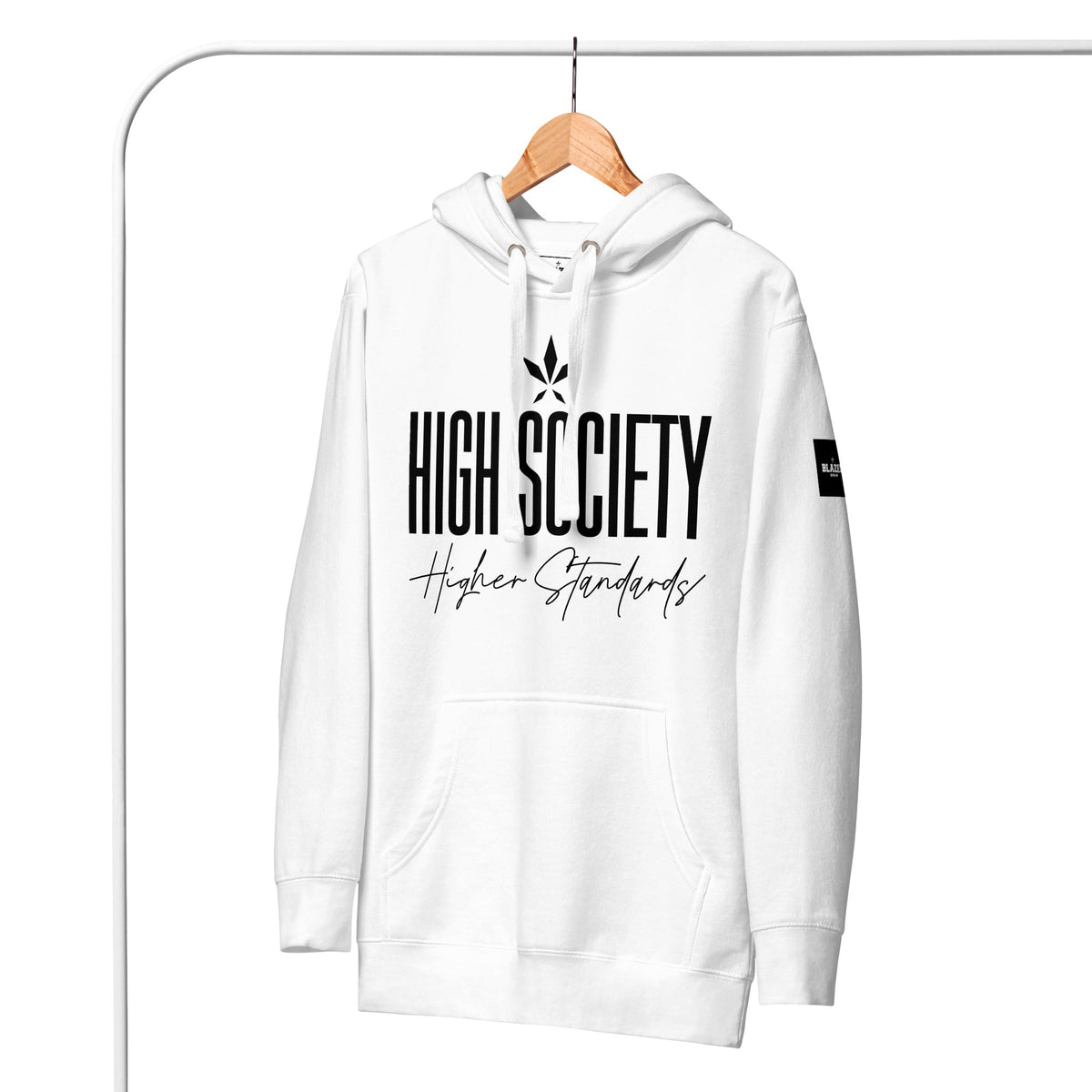 High Society Unisex Hoodie - White - Blazed Wear