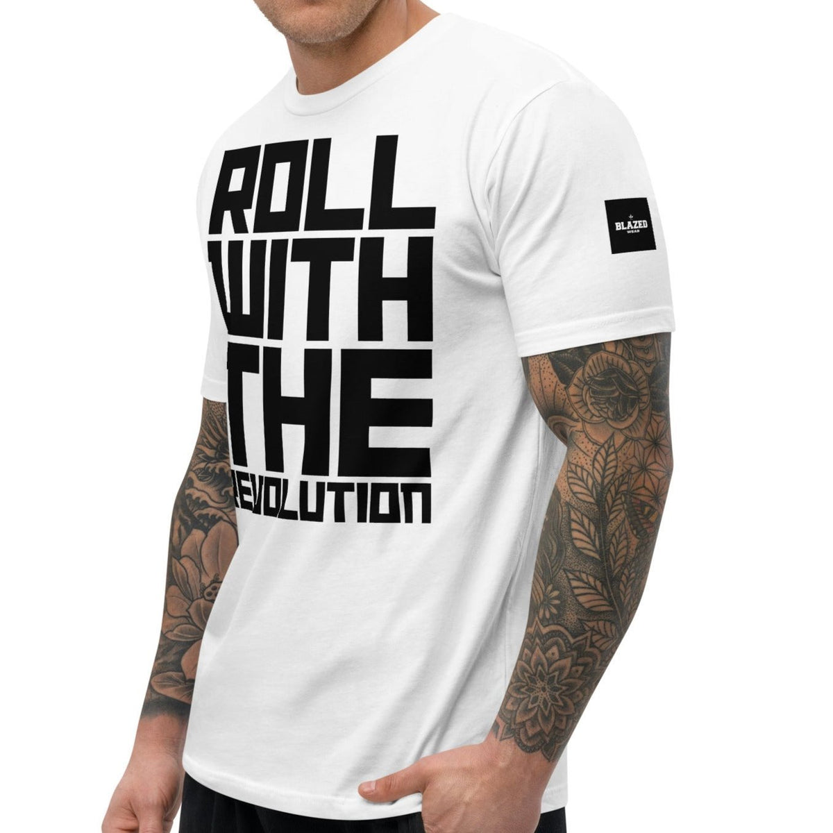 Roll With The Revolution Tee - White - Blazed Wear