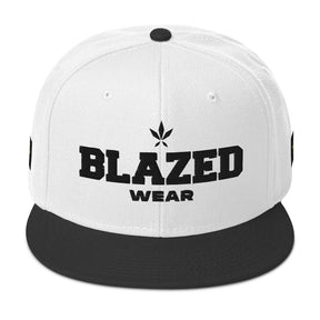 Blazed Wear Classic Snapback Cap - White/Black - Blazed Wear