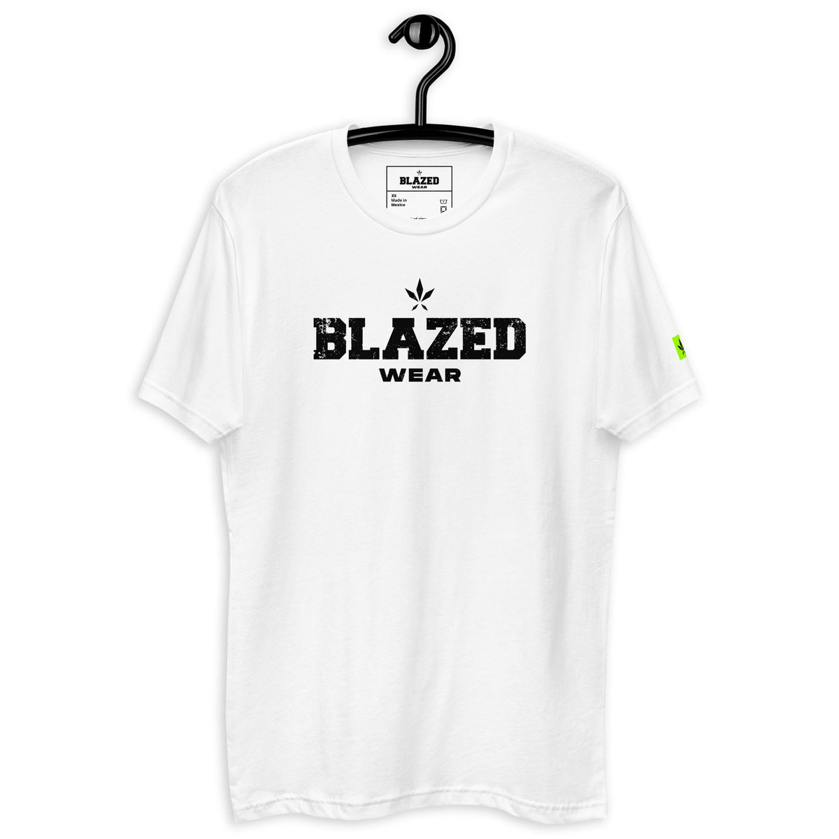 Distressed Logo Neon Tee - White - Blazed Wear