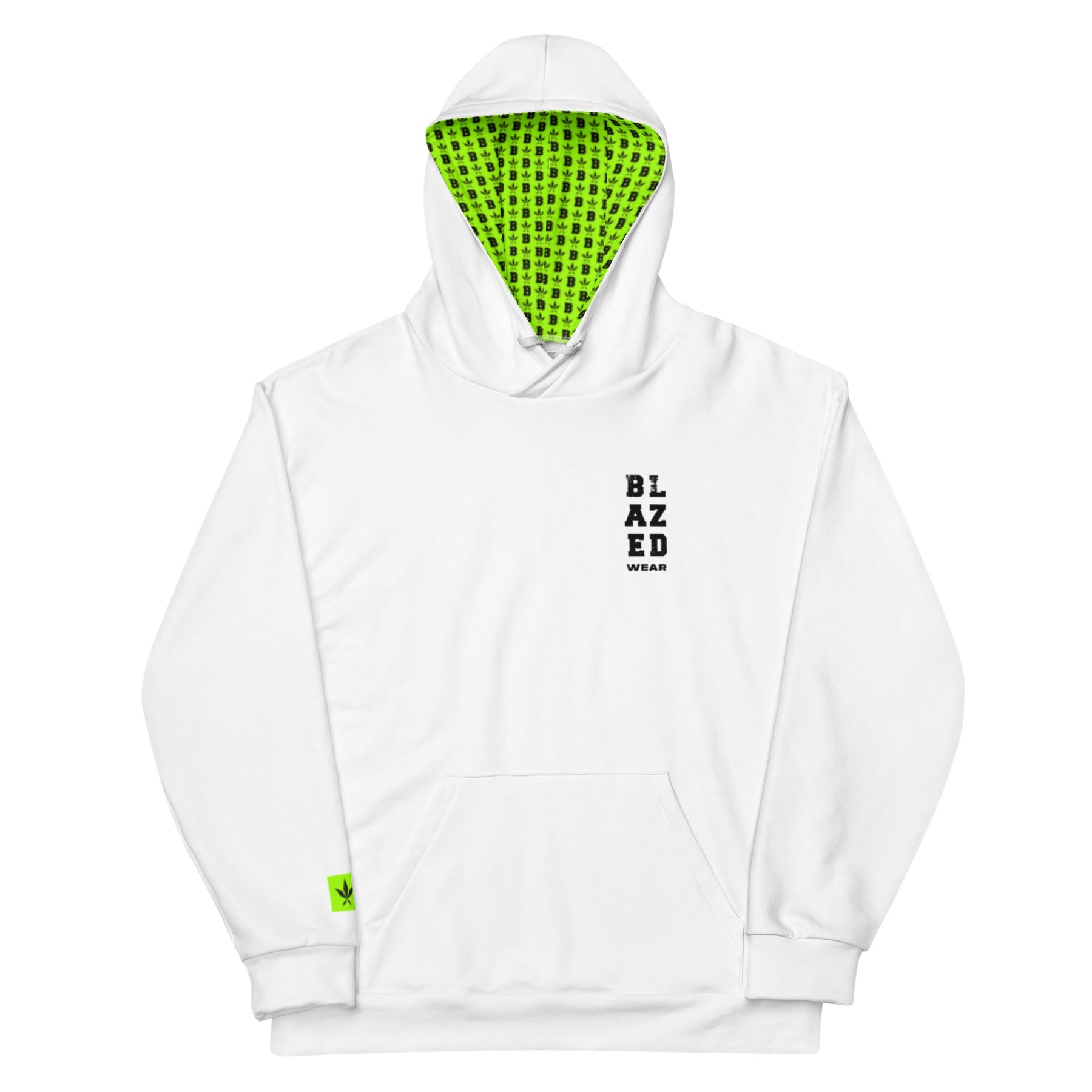 Urban Edge Back Leaf | Tower Logo Hoodie - White - Blazed Wear